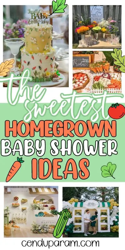collage of ideas for locally grown baby shower