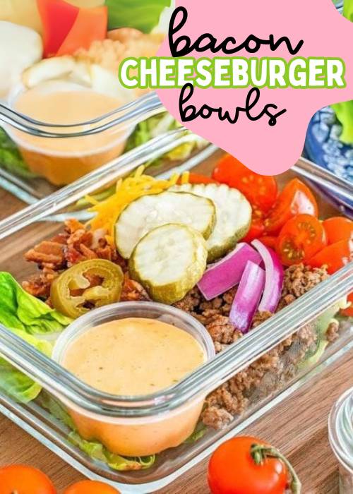 meal prep ideas for pregnancy like this bacon cheeseburger bowl
