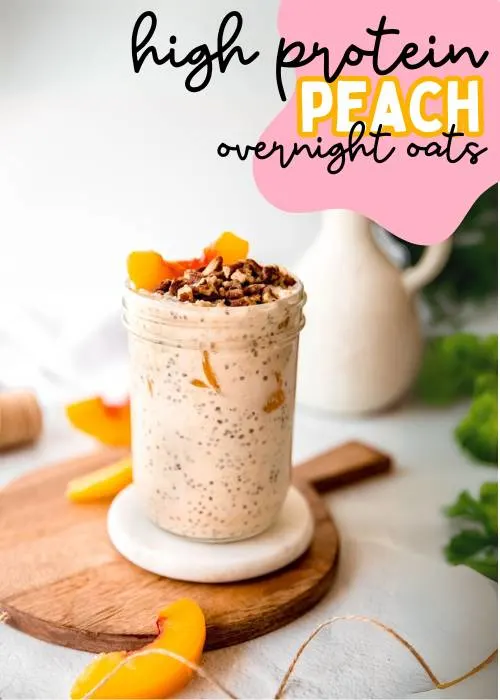 healthy pregnancy mea ideas like this high protein preach overnight oats