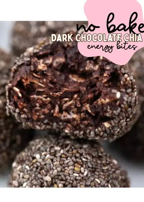 close up photo of healthy dessert idea, no bake chia energy bites