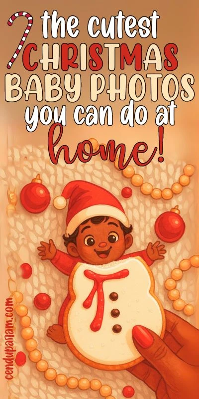 cute cartoon image of christmas baby photo ideas to do at home