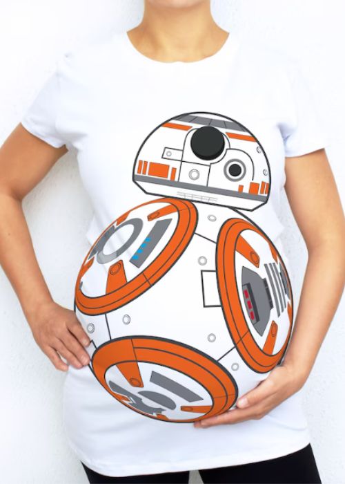 pregnant woman in star wars BB8 Halloween costume