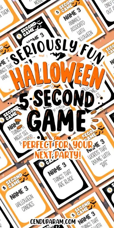 collage of halloween 5 second rule game