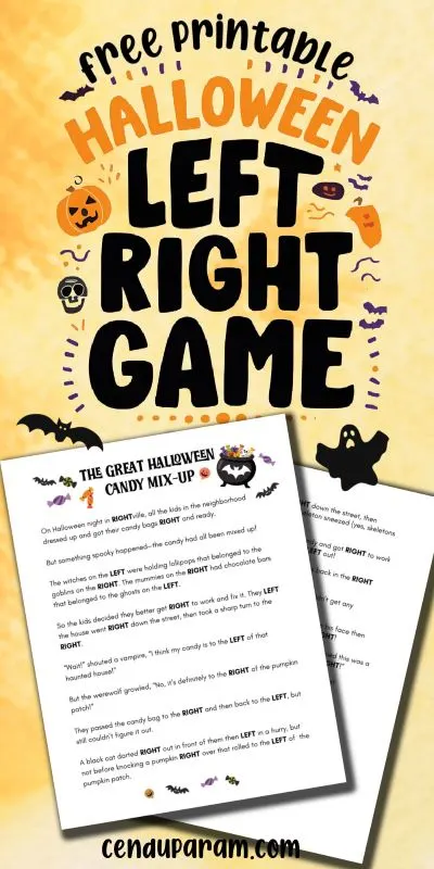 fun halloween party games for kids. halloween left right game printable