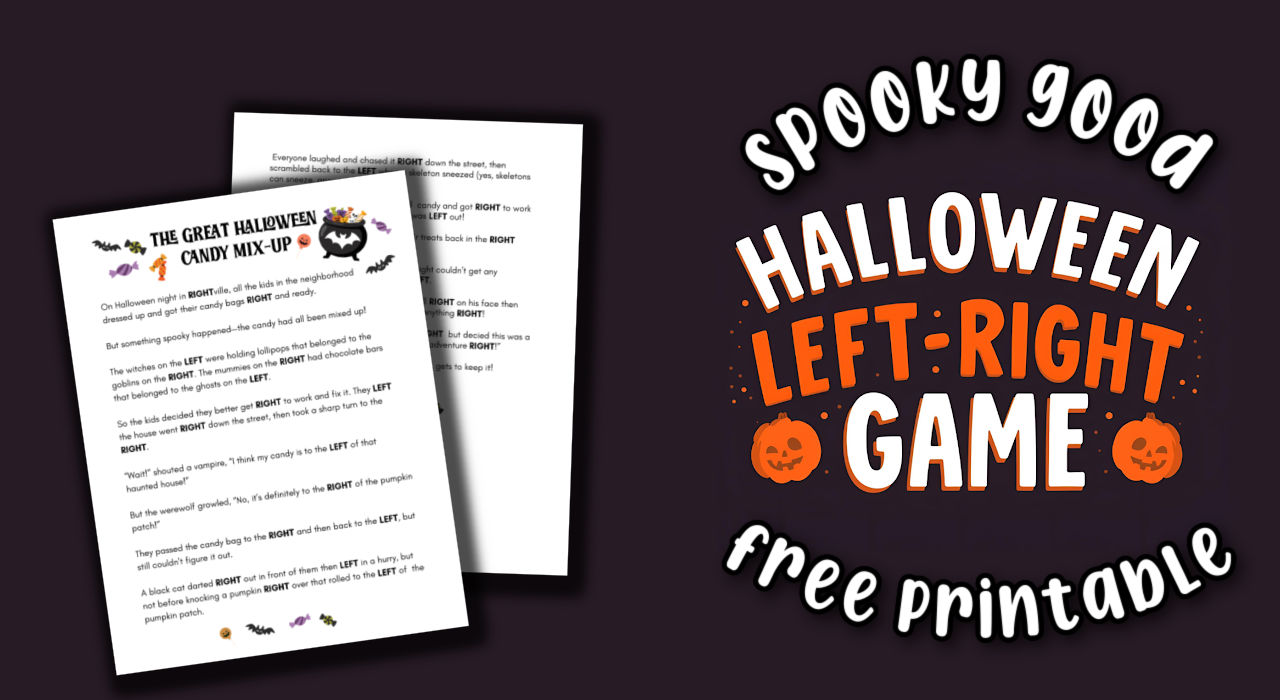 free printable halloween left right game story