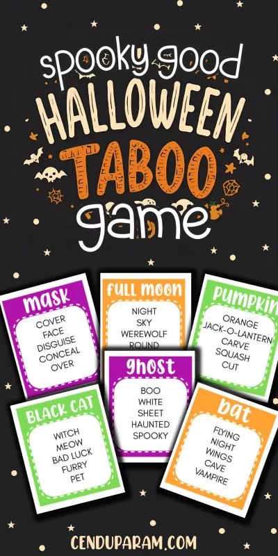 halloween taboo cards. fun halloween party games for kids and adults