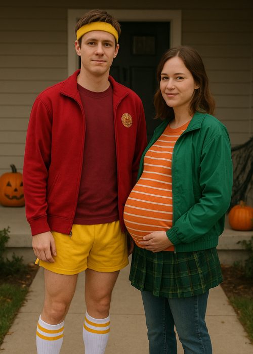 pregnant couples costume idea, Paulie bleeker and Juno