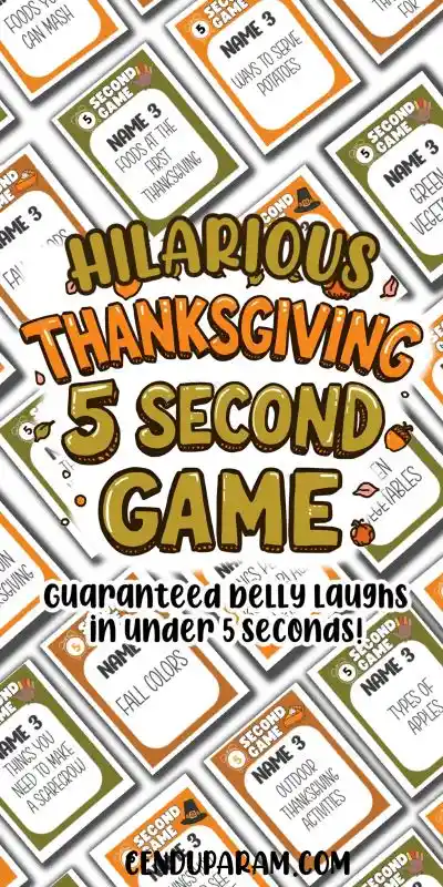 mock up of fun thanksgiving 5 second game cards