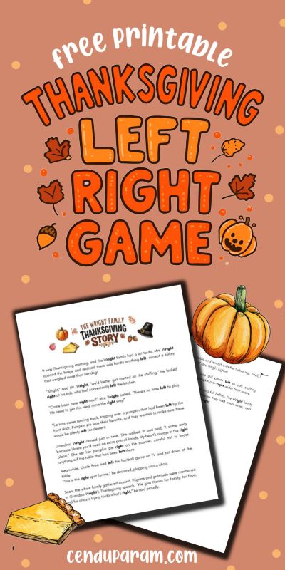 mock up of thanksgiving left right story game