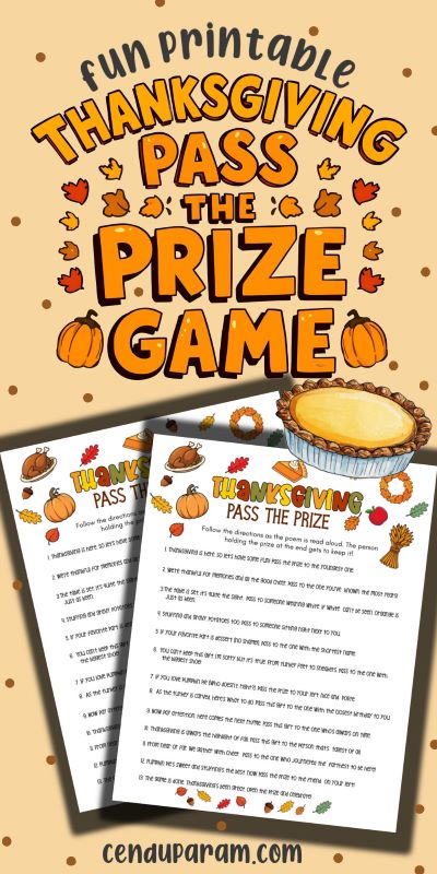 thanksgiving pass the gift game printable 