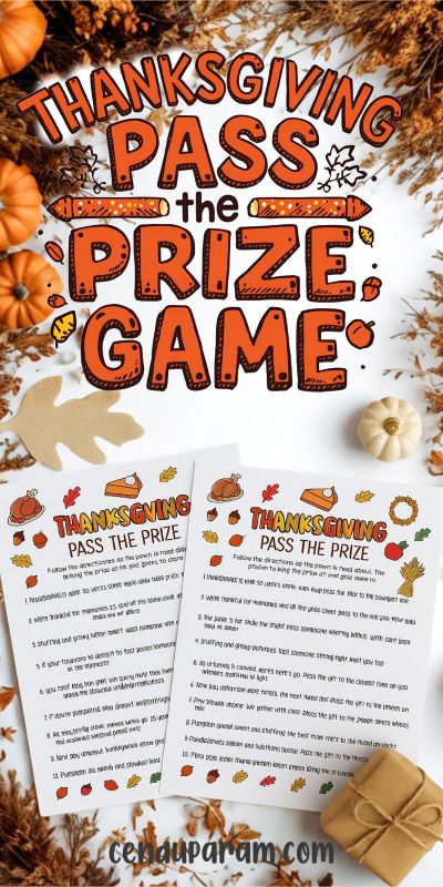 Fun Thanksgiving party game pass the pumpkin game printable