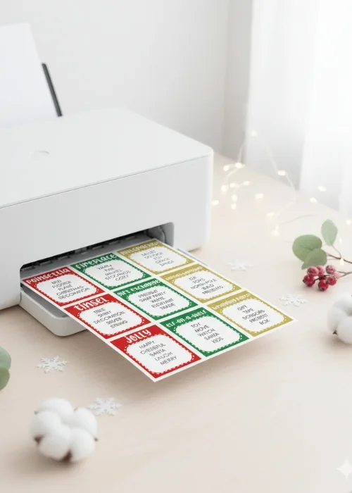 a fun christmas party game is coming out of the printer, christmas taboo cards