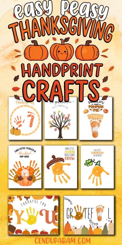 mockup of thanksgiving handprint craft ideas for toddlers
