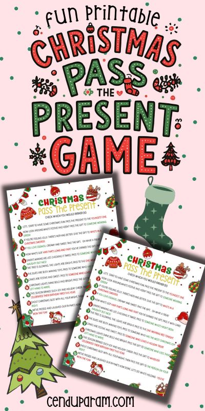 mock up of christmas party game printable