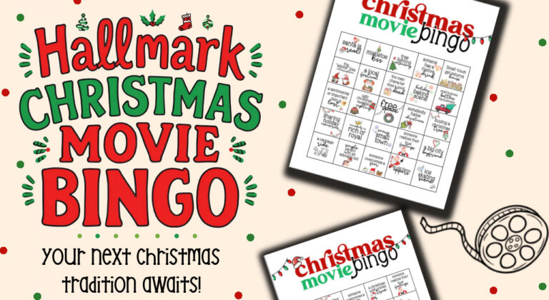 mock up of Christmas movie bingo game cards