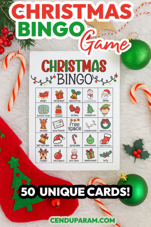 fun Christmas bingo party game for kids
