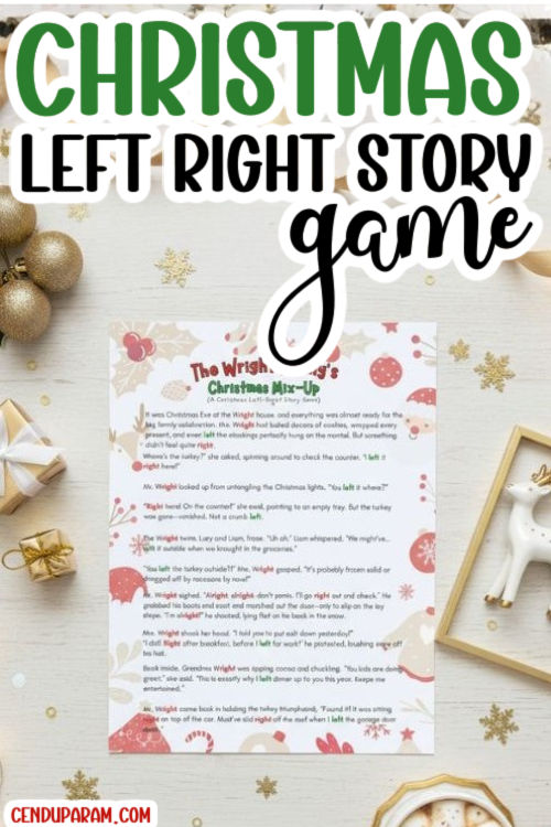 flat lay of Christmas left right story game
