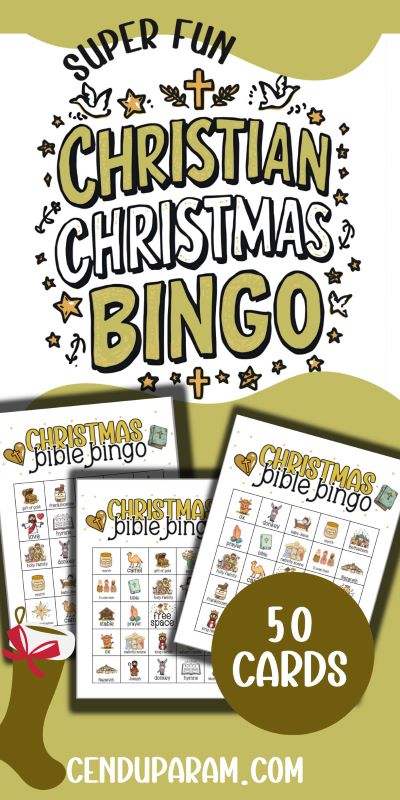mock up of religious christmas bingo game