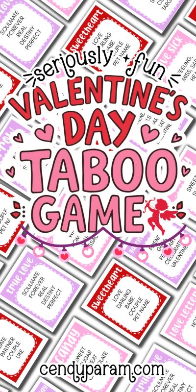 mock up of valentine's taboo party game