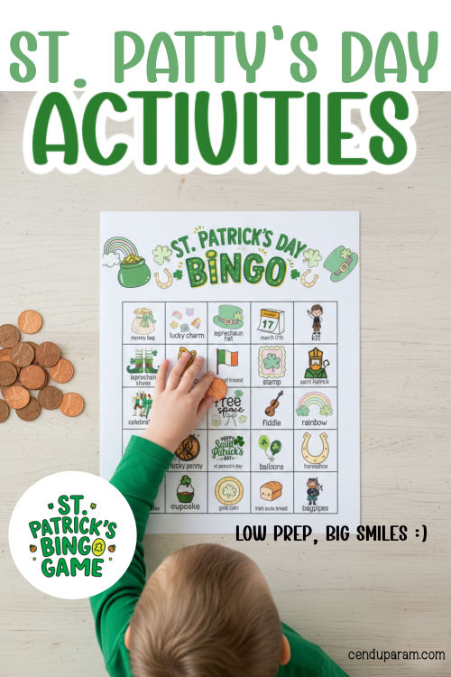 a child is playing a St. Patrick's day themed game