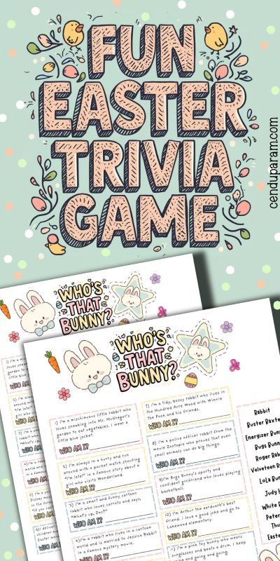 fun Easter party game, Easter Trivia about famous bunnies 