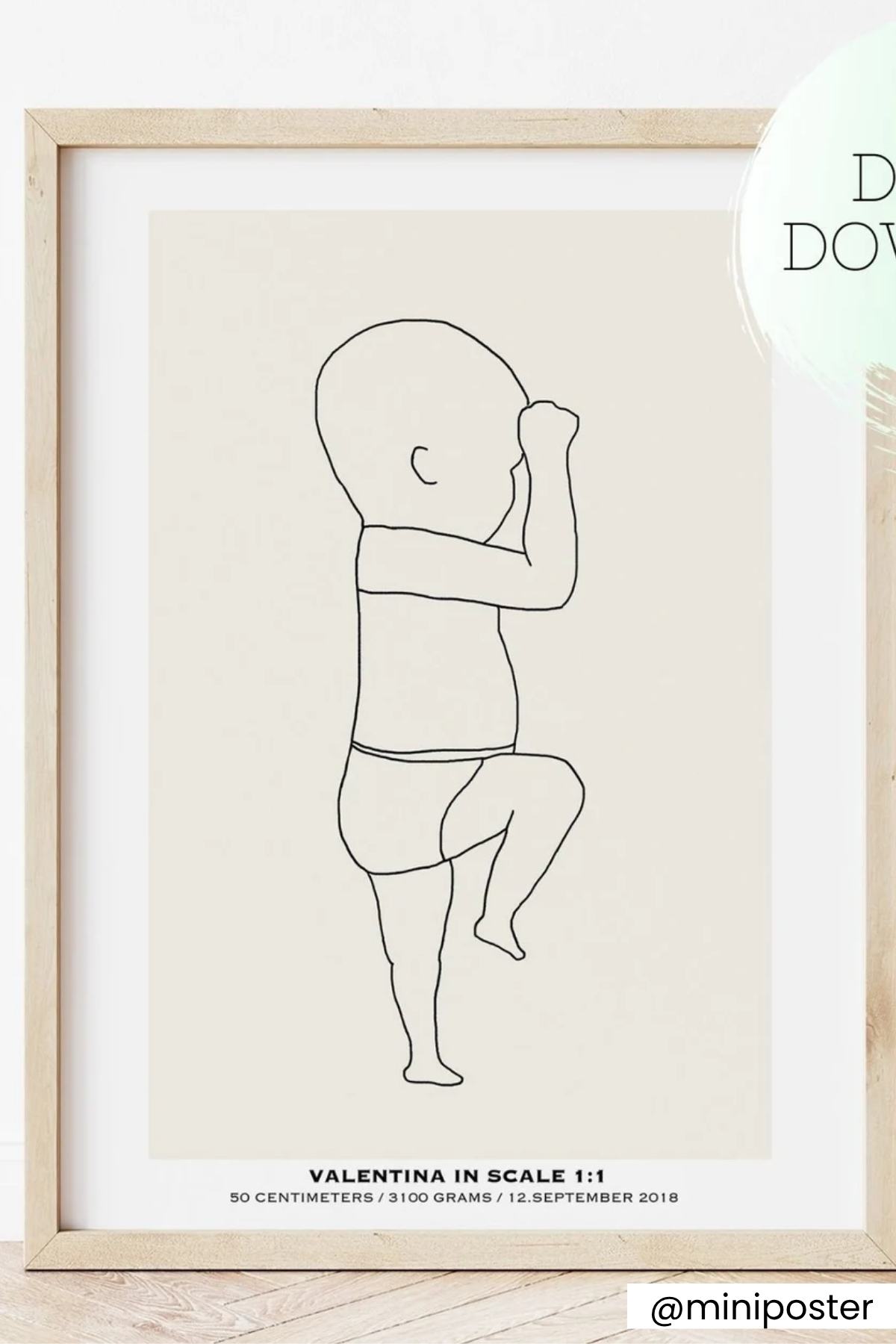 unique baby shower gift custom newborn birth poster