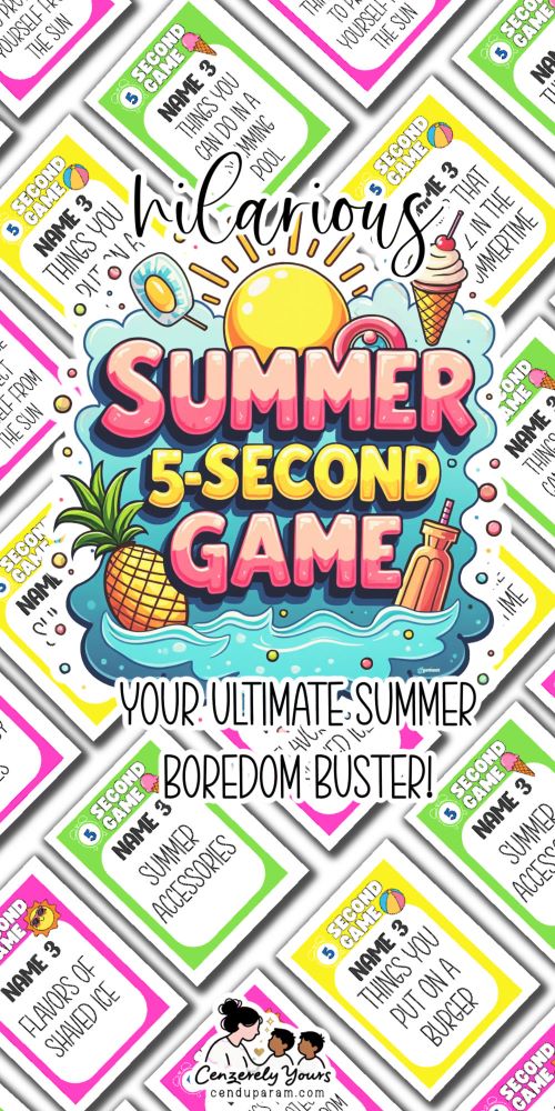 collage of fun summer game cards