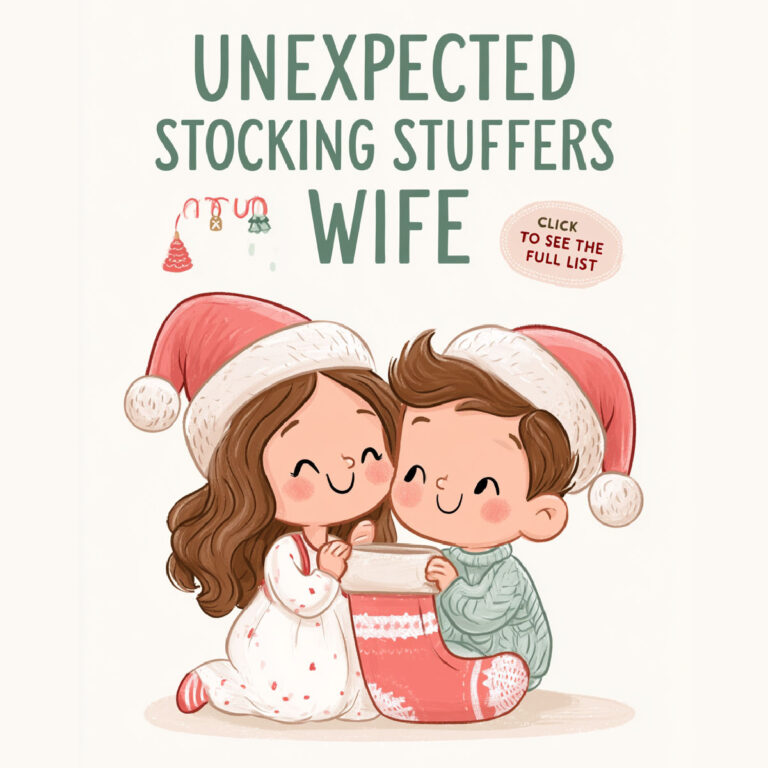 a cute couple ready for christmas holding a stocking