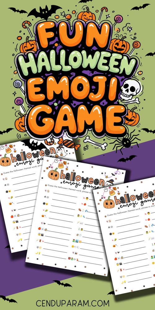 halloween emoji pictionary game mock up